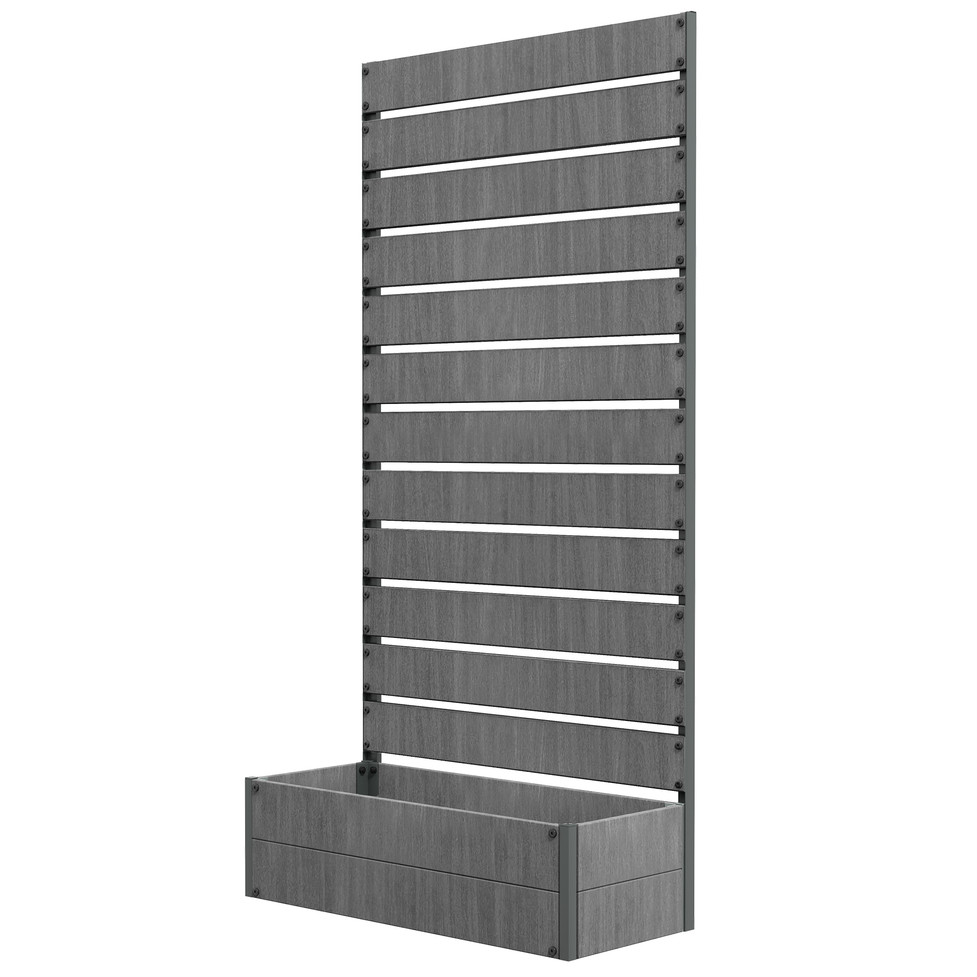 Trellis Planter for Climbing Plants, Raised Garden Bed with Trellis, Planter Box for Outdoor Garden, Dark Gray